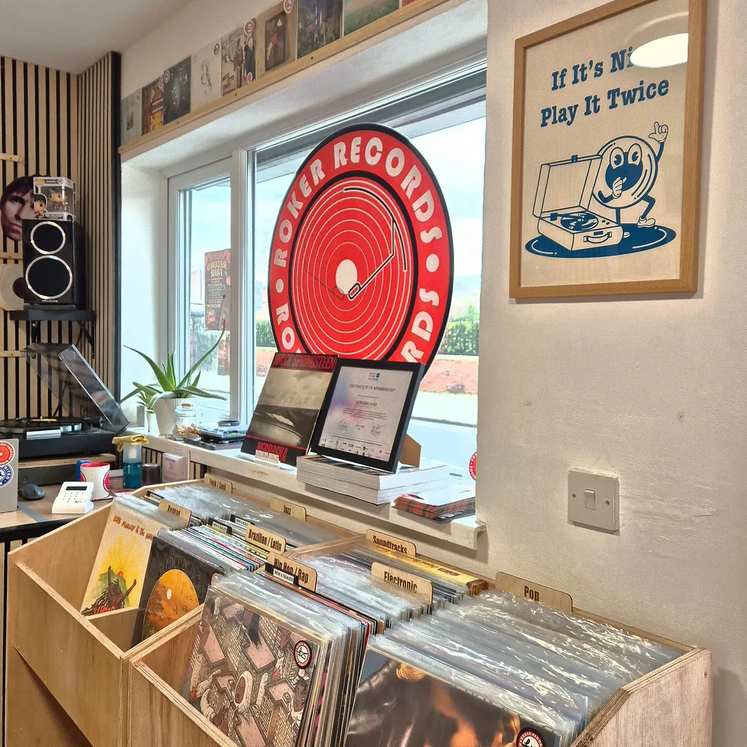 The counter at Roker Records, where collections are bought